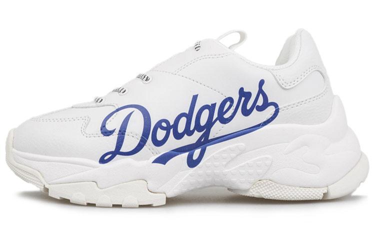 MLB Big Ball Chunky LA Cushioning Anti-Slip And Wear-Resistant Height Increasing Low-Top Chunky Sneakers Unisex White