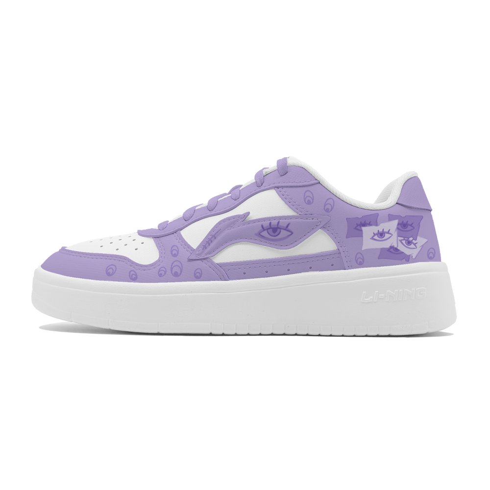 LiNing Pontoon Boats Slip-Resistant Cushioning Wear-Resistant Low-Top Skateboard Shoes Women's Purple