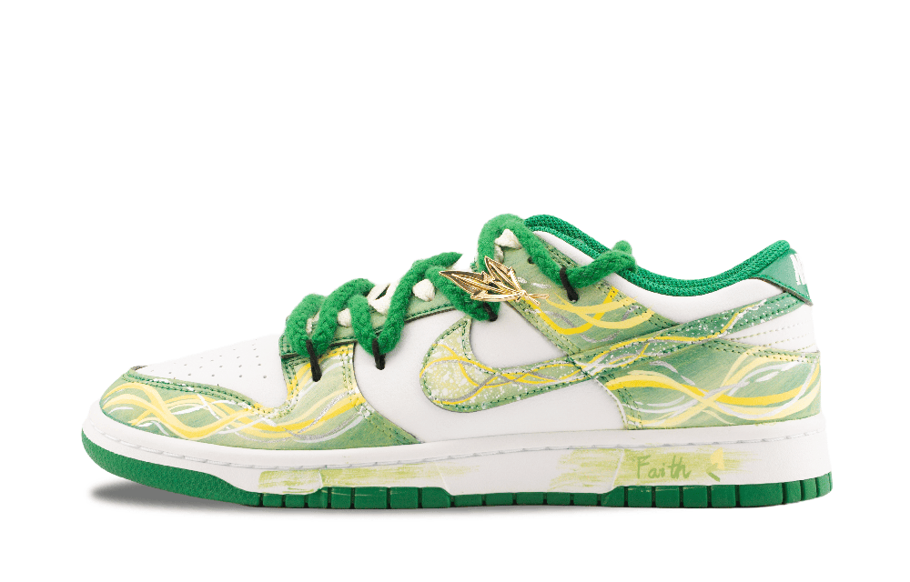 Nike Dunk Mori Wind Spirit Abrasion Resistant Low Top Skateboard Shoes Unisex Yellow Green