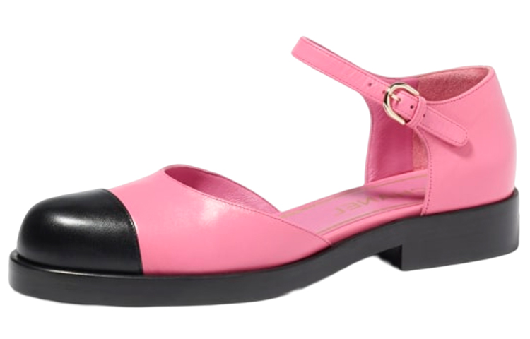 CHANEL Mary Jane Shoes Women's Black Pink