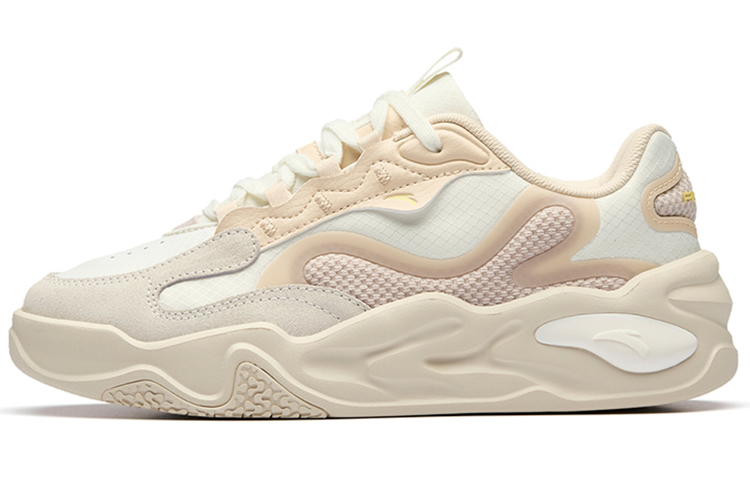 Anta Tianxing Wear-Resistant Height Increasing Lightweight Low-Top Sports Casual Shoes Women's White Gray