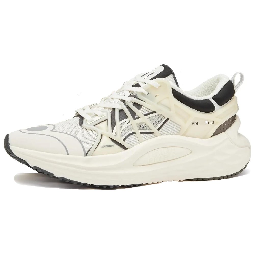 LiNing Cushioning Wear-Resistant Low-Top Casual Running Shoes Men's White