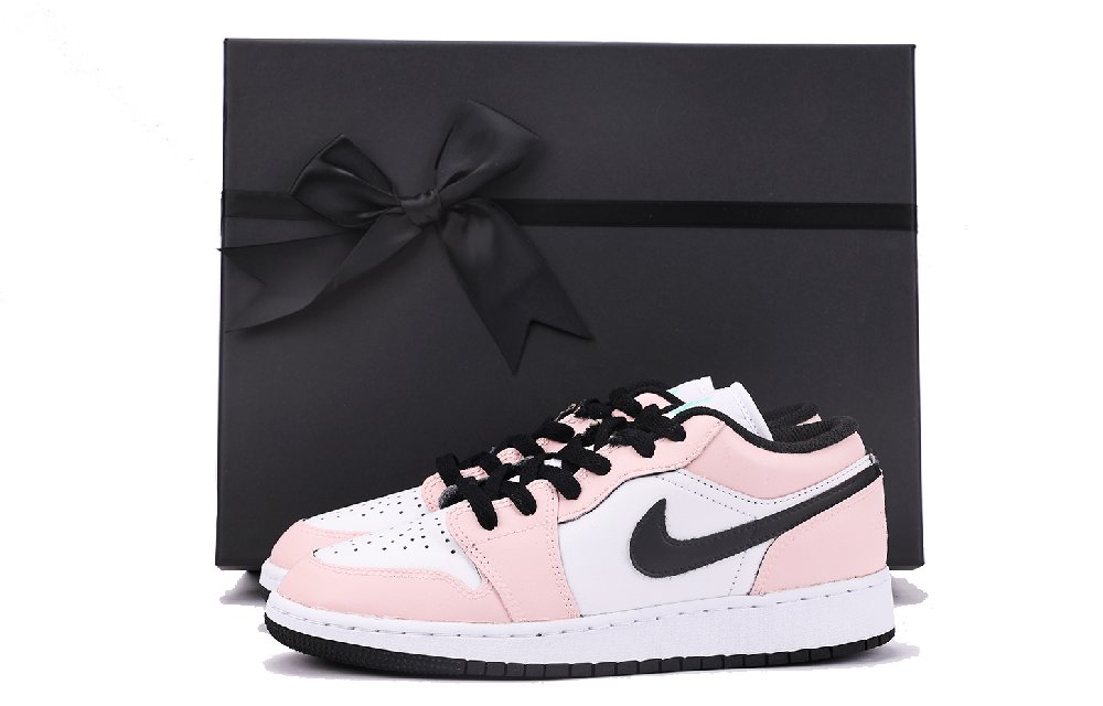 Jordan Air Jordan 1 Chestnut Anti-Slip Wear-Resistant Low-Top Vintage Basketball Shoes GS Black Pink