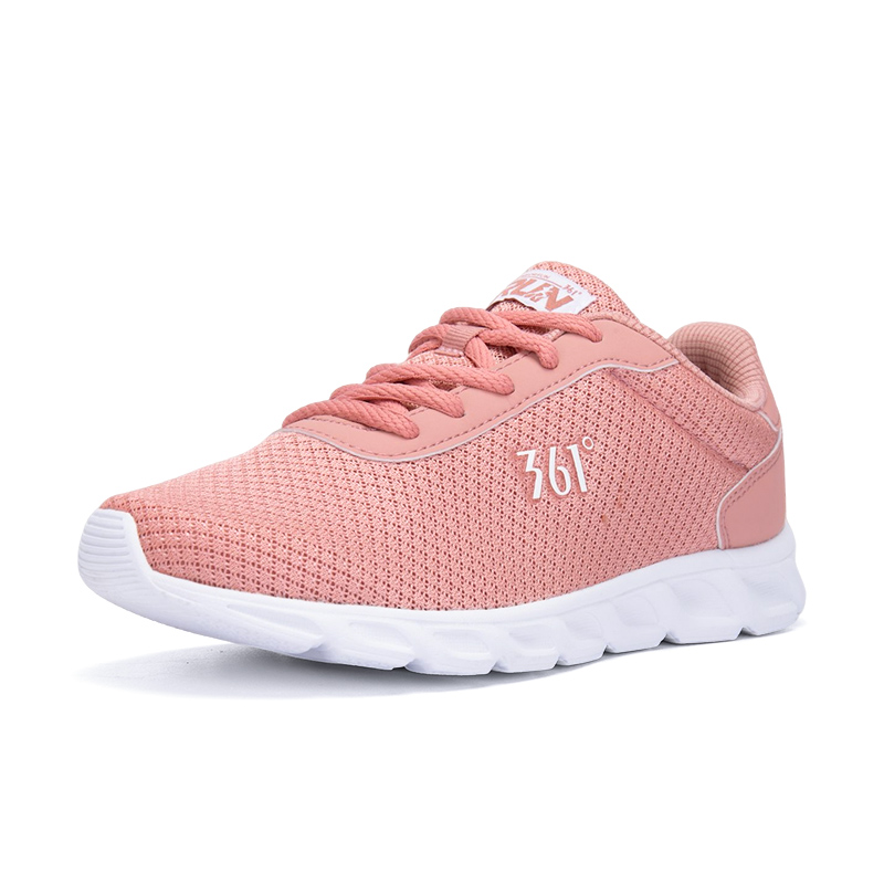 361° Cushioning Wear-Resistant Low-Top Casual Running Shoes Women's Pink White