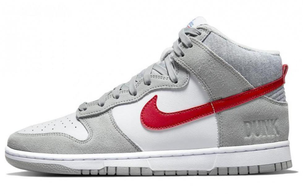 Nike Dunk High Light Smoke Grey Gym Red