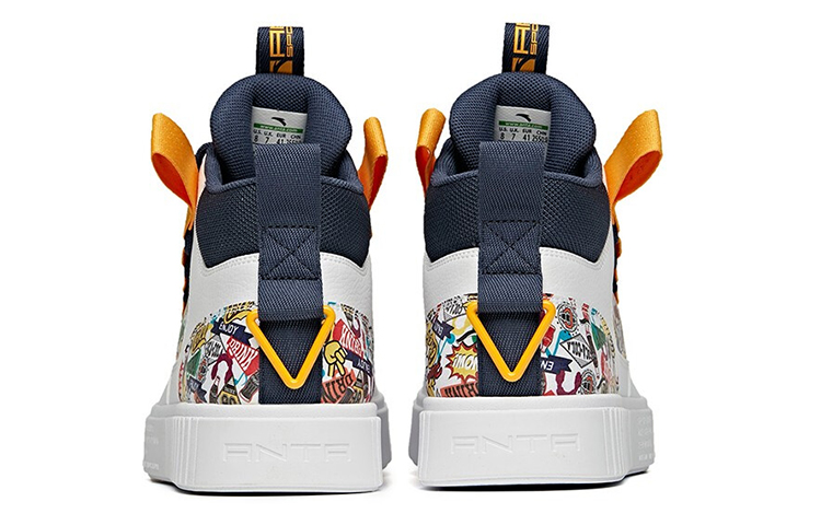Coca Cola X ANTA Skateboard Shoes Women's High top ANTA White/Ink Blue/Yellow купить в интернет-магазине Yoocart с быстрой доставкой по России.