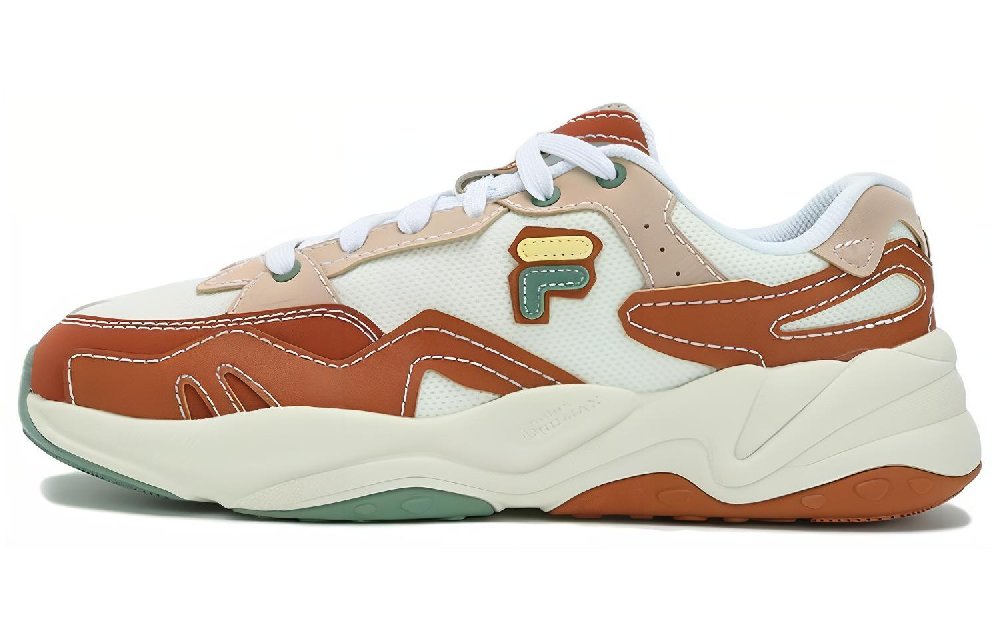 FILA FUSION Flash Anti-Slip Wear-Resistant Low-Top Casual Running Shoes Men's Beige Brown