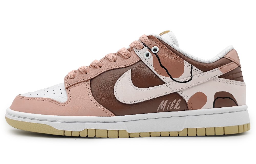 Nike Dunk Low Low-Top Skateboard Shoes Men's Pink Brown
