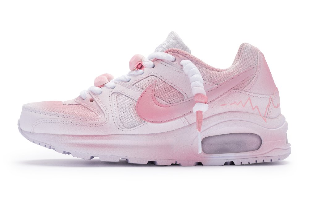 Nike Air Max Command Low-Top Running Shoes GS White Pink