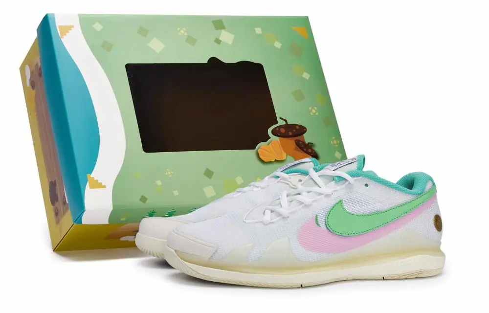 Nike Air Zoom Vapor Pro 811 Manufacturing Anti Slip Wear Resistant Low Top Tennis Shoes Unisex White Pink Green