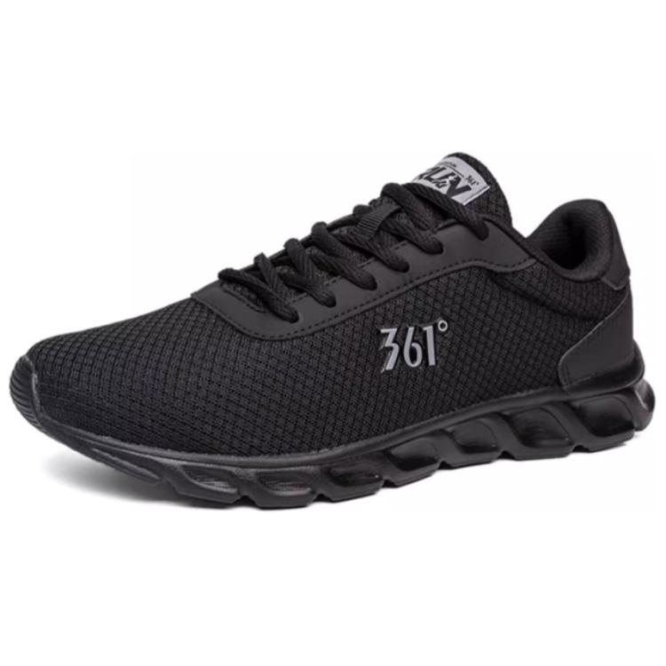 361° Cushioning Wear-Resistant Low-Top Running Shoes Men's Black Gray