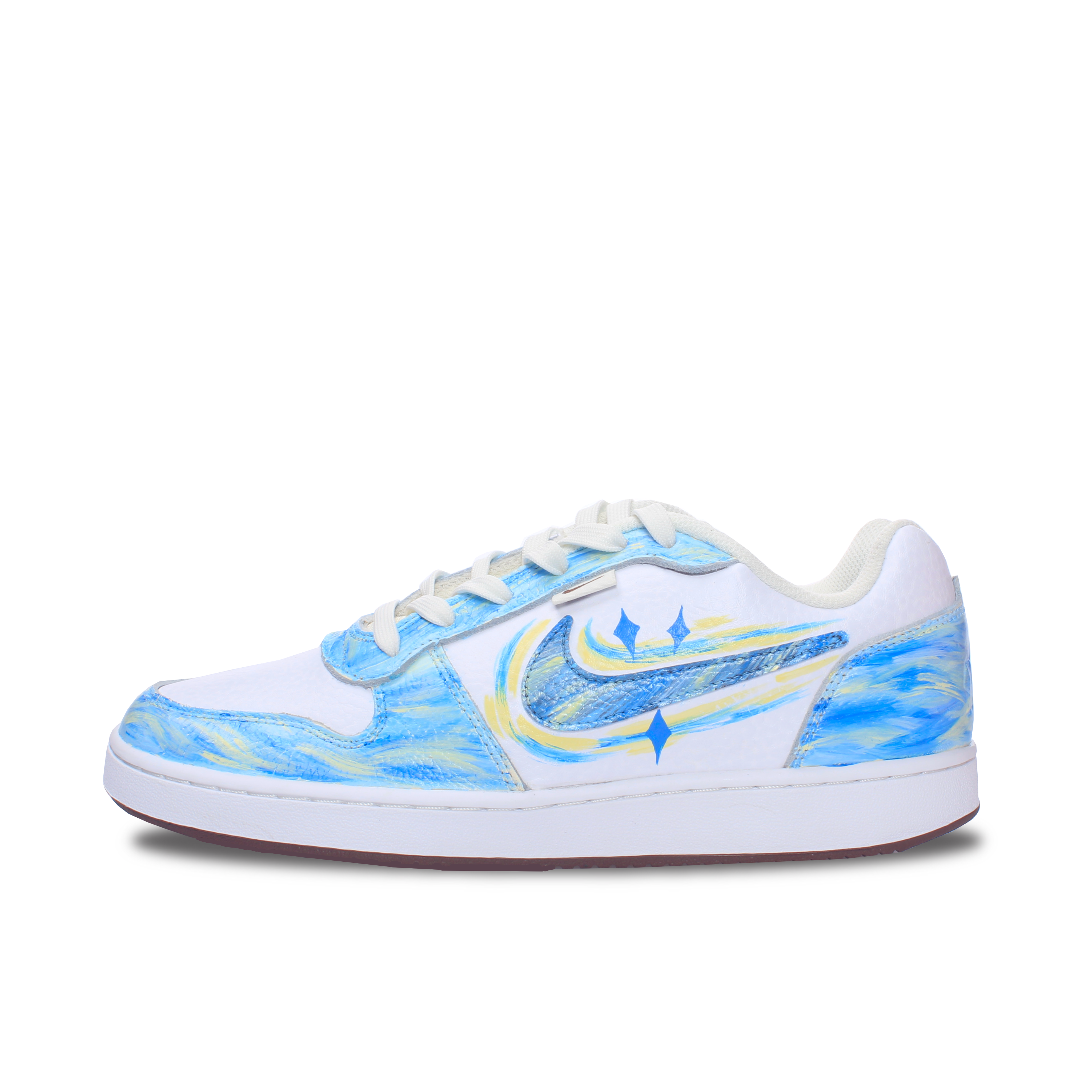 Nike EBERNON Abrasion Resistant Low top Skateboard Shoes Men's Blue Yellow