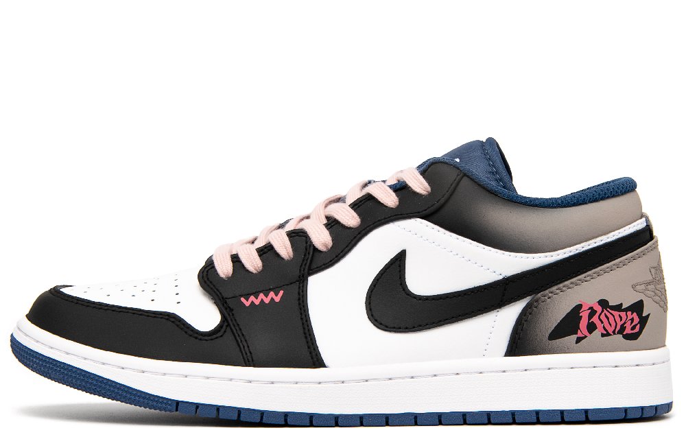 Jordan Air Jordan 1 Soul Collision Anti-Slip Wear-Resistant Low-Top Vintage Basketball Shoes Men's Black White Brown