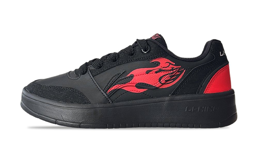 LiNing Yuanbao V3 Shadow Blade Slip Resistant, Abrasion Resistant, Breathable Low Top Skateboard Shoes Men's Black Red