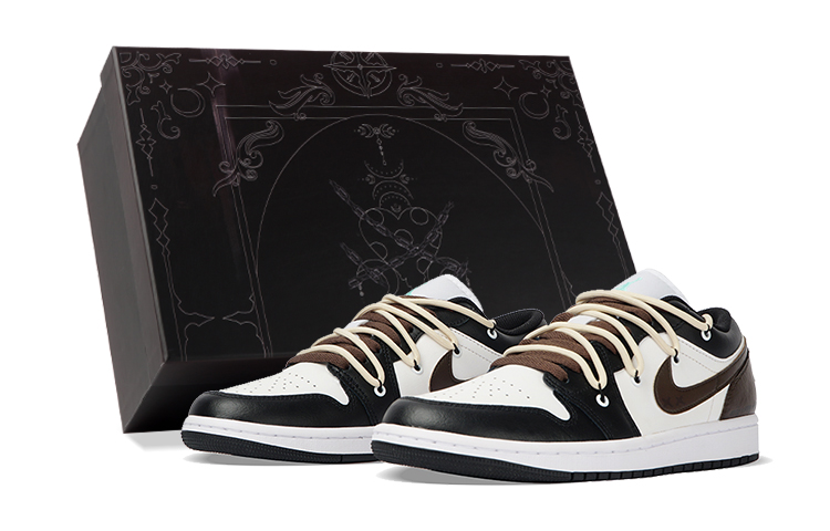 Jordan Air Jordan 1 Low Low-Top Vintage Basketball Shoes Men's Black Brown