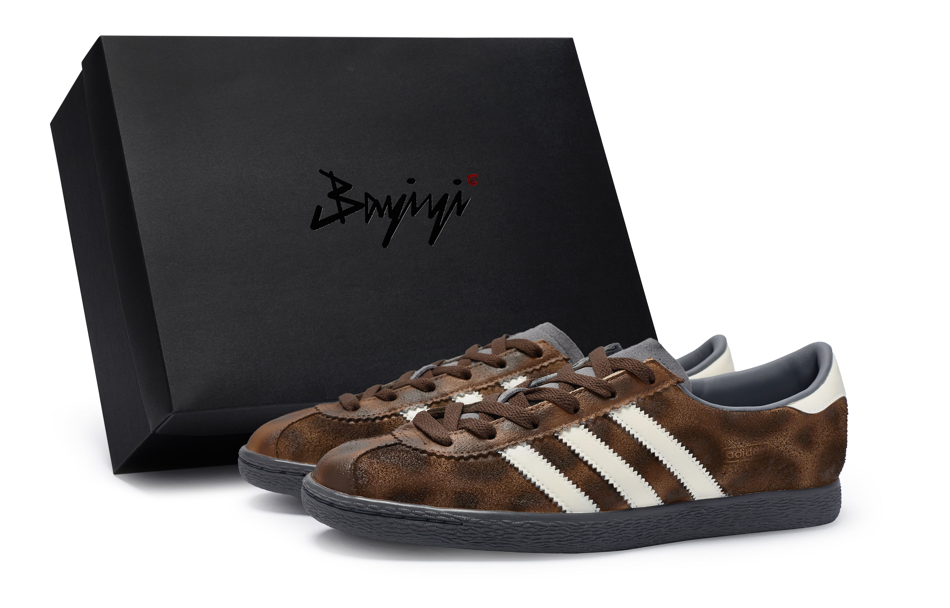 Adidas Originals Stadt 811 Manufacture Beige Leopard Print Special Shoe Box Low-Top Skateboard Shoes Men's Brown White