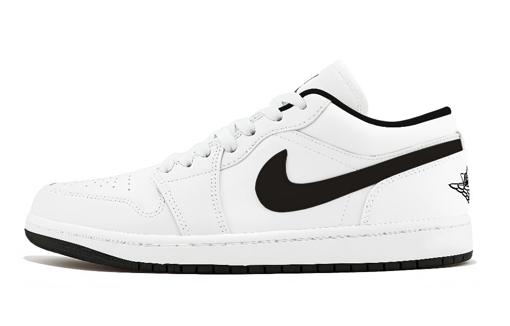 Jordan Air Jordan 1 Abrasion Resistant Low Top Skateboard Shoes Unisex Pure White