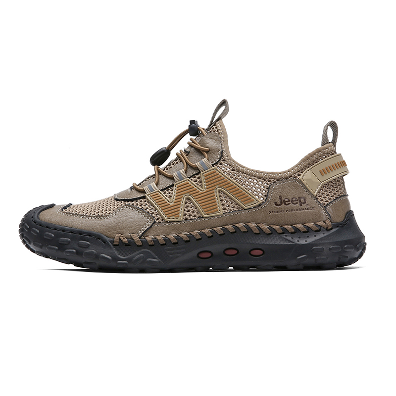 Jeep Low Top Mountaineering Hiking Shoes Men's Khaki