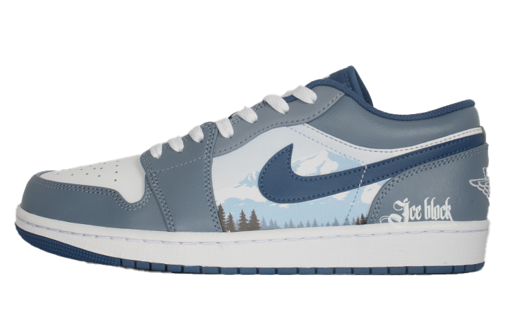Jordan Air Jordan 1 Durable Breathable Low-Top Vintage Basketball Shoes Men's Marine Blue