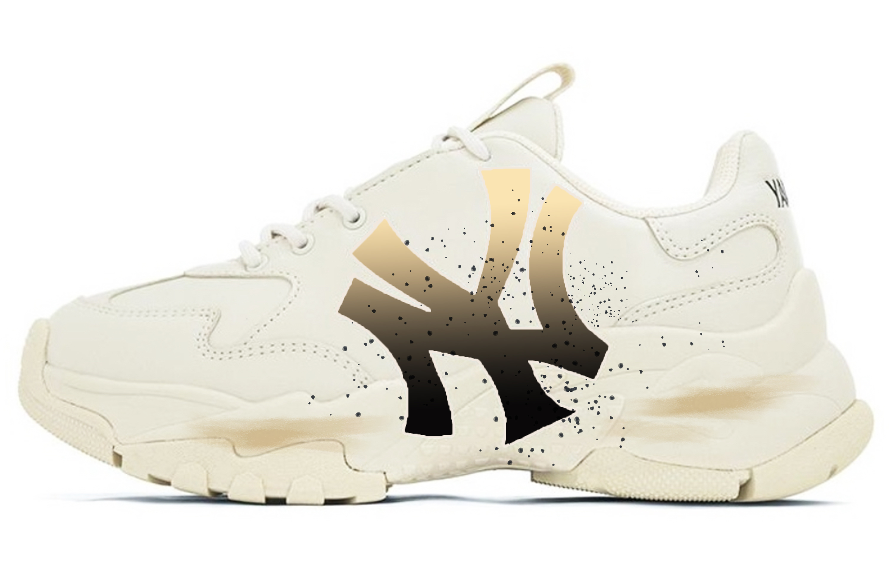 MLB Big Ball Chunky Abrasion Resistant Low top Chunky Sneakers Unisex Beige