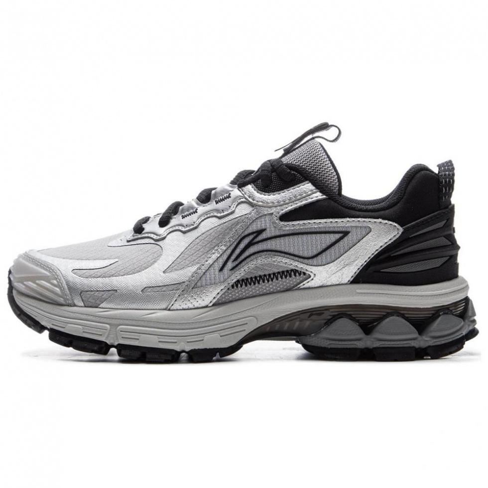 LiNing Fuyao 2.0 Trail Anti-Slip Wear-Resistant Low-Top Casual Running Shoes Women's Gray Silver
