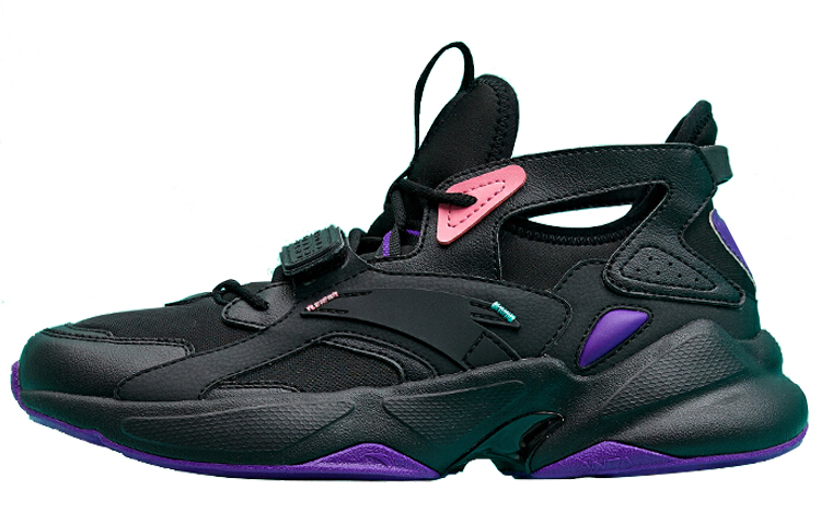 Anta Anti-Slip And Wear-Resistant Support Mid-Top Training Shoes Men's Black Purple