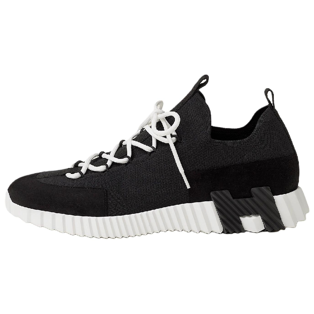 HERMES Lift Low Top Casual Shoes 4cm Men's Black