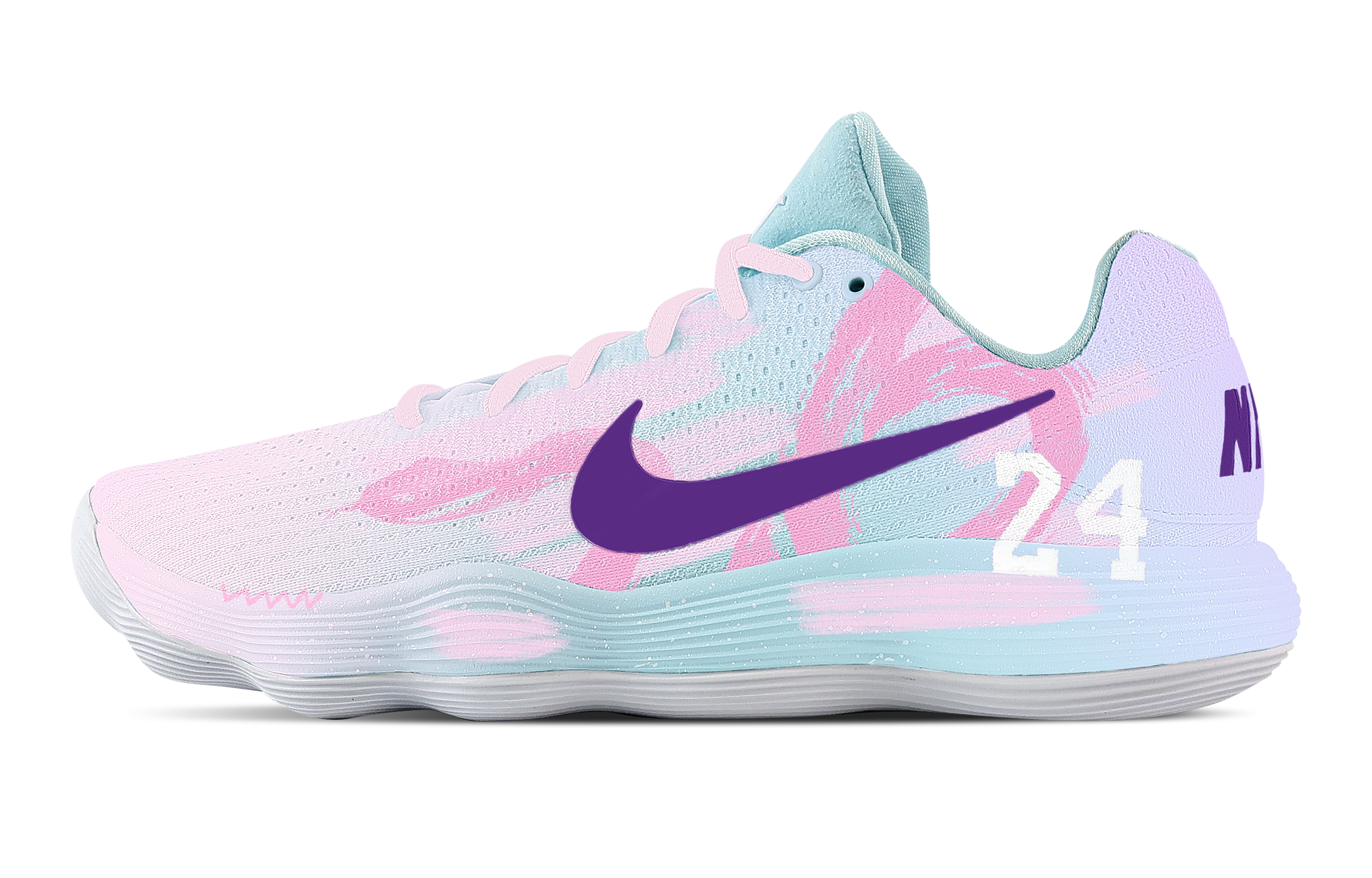 Nike Hyperdunk 2017 Size 24 Pink Snake Cushioning Coverage Support Low top Basketball Shoes Men's