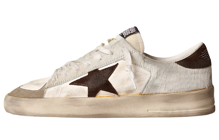 Golden Goose Stardan Pony Hair White Brown