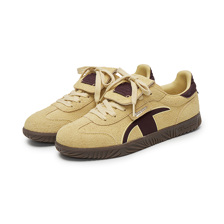 Champion T-Head German Army Trainers Champ T-Trainer Low-Top Skateboard Shoes Men's Resin Yellow/Burgundy