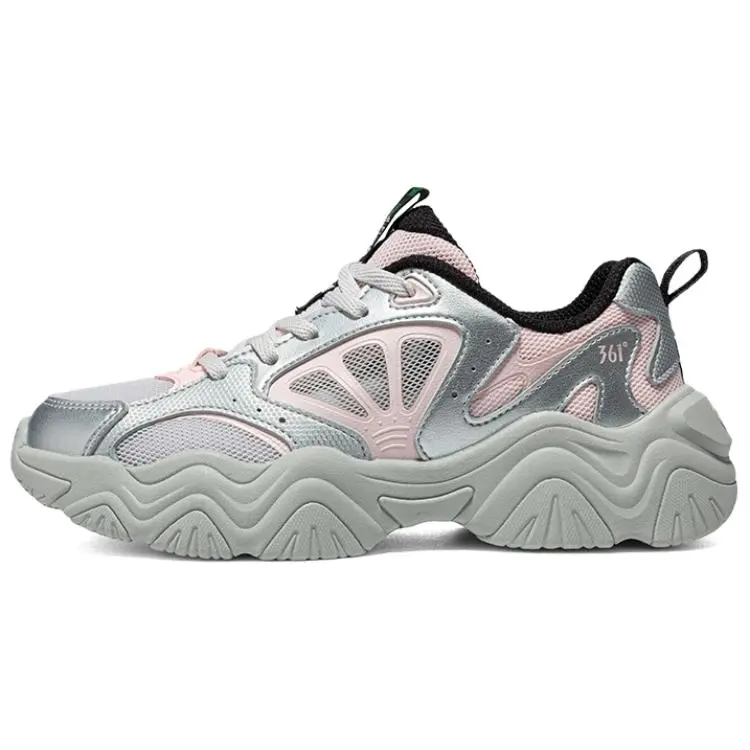 361° Abrasion Resistant Quick Dry Low Top Casual Shoes Women's Pink Silver