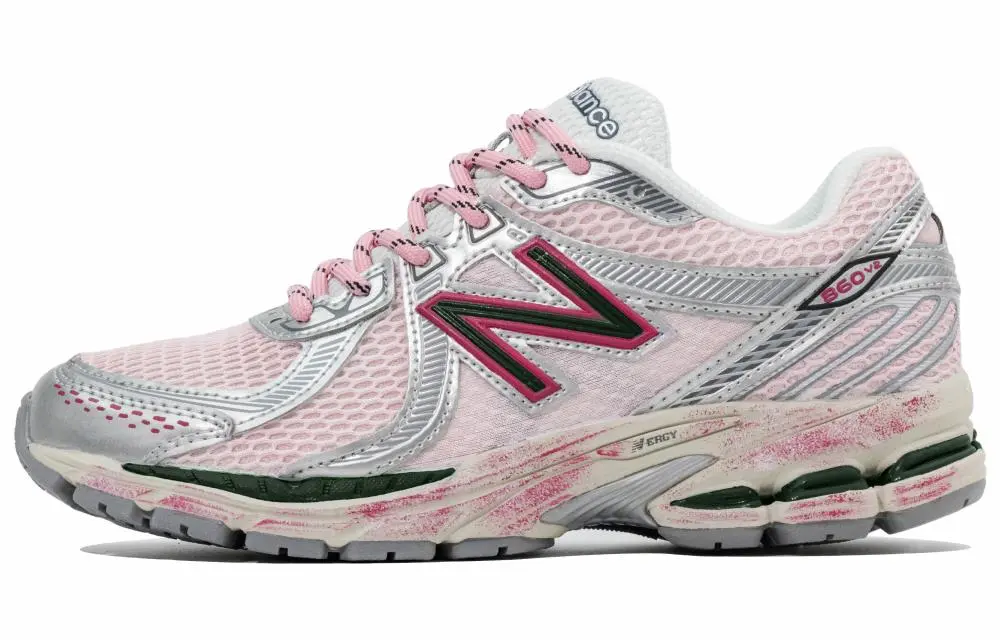 New Balance 860 Extreme Footwear, Peach Juice Gummies Breathable Low top Casual Shoes Unisex Black Pink Silver