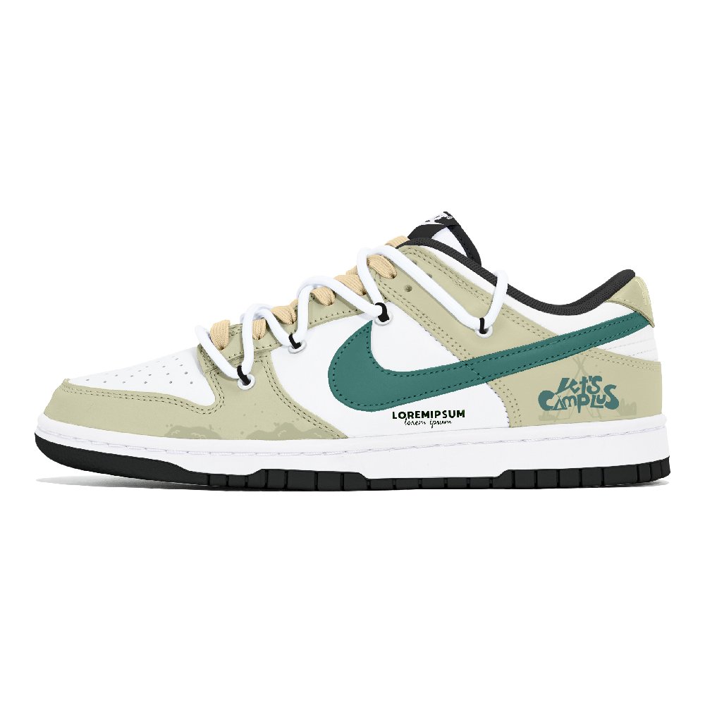 Nike Dunk Abrasion-Resistant Low-Top Skateboard Shoes Unisex White Green