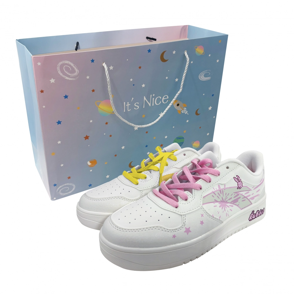 ANTA Life Collection Skateboard Shoes Unisex Low top White/Pink/Yellow