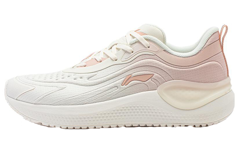 LiNing EazGo Cushioning, Wear Resistant Low Top Running Shoes Women's White Pink