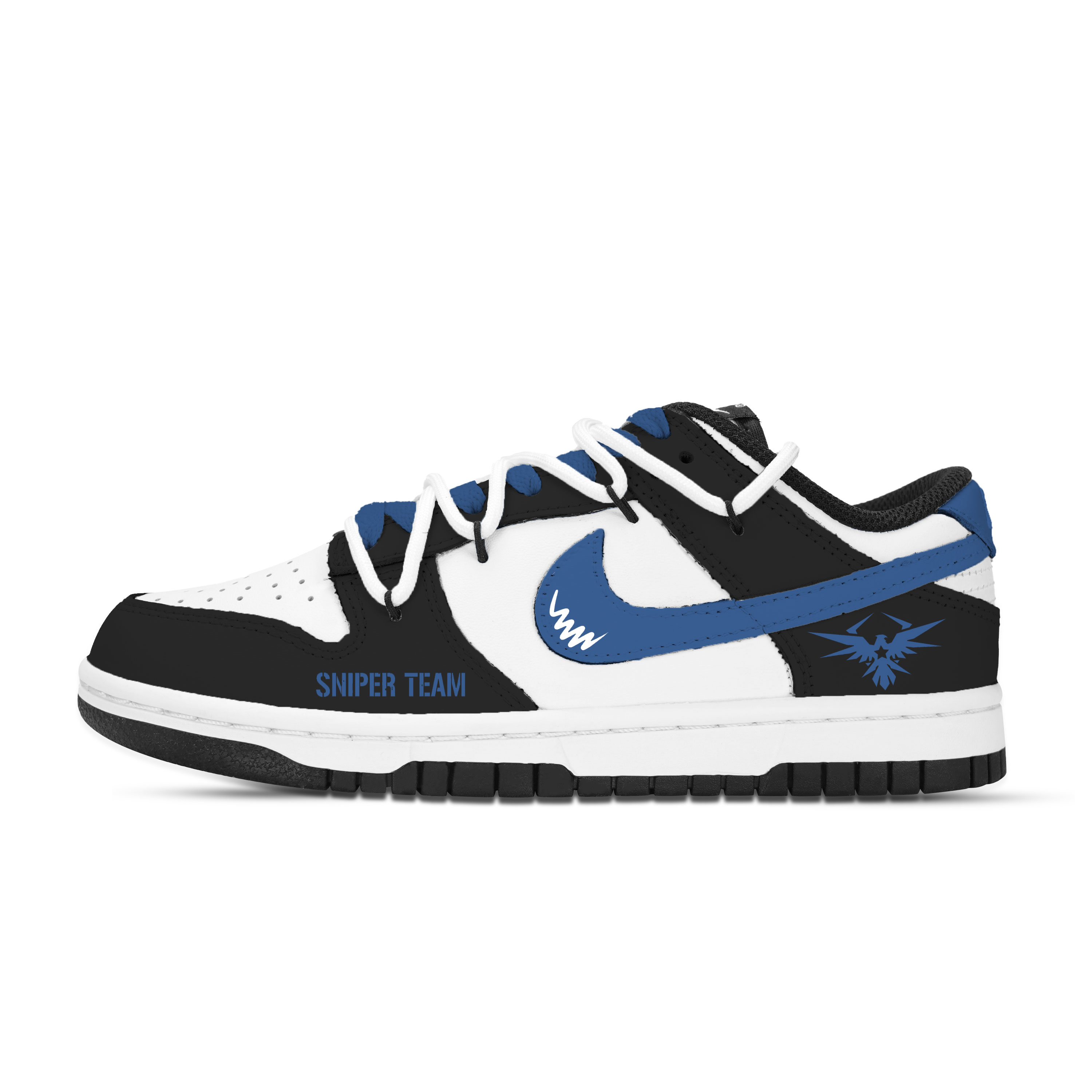 Nike Dunk Sniper Action Abrasion Resistant Slip Resistant Low top Skateboard Shoes Unisex Black White Blue купить в интернет-магазине Yoocart с быстрой доставкой по России.