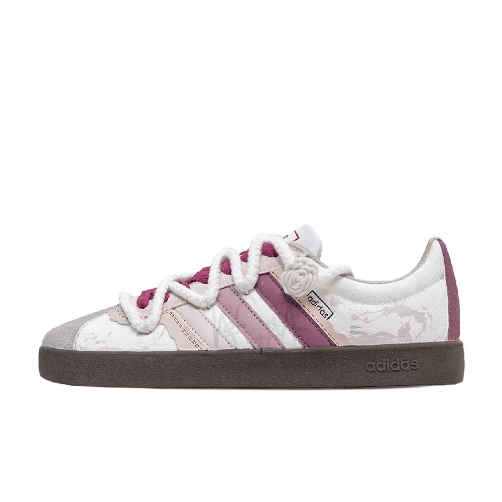 Adidas VL COURT 2.0 San Chuan, Heartfelt Signal Shock Absorbers Low Top Skateboard Shoes Unisex Pink Brown