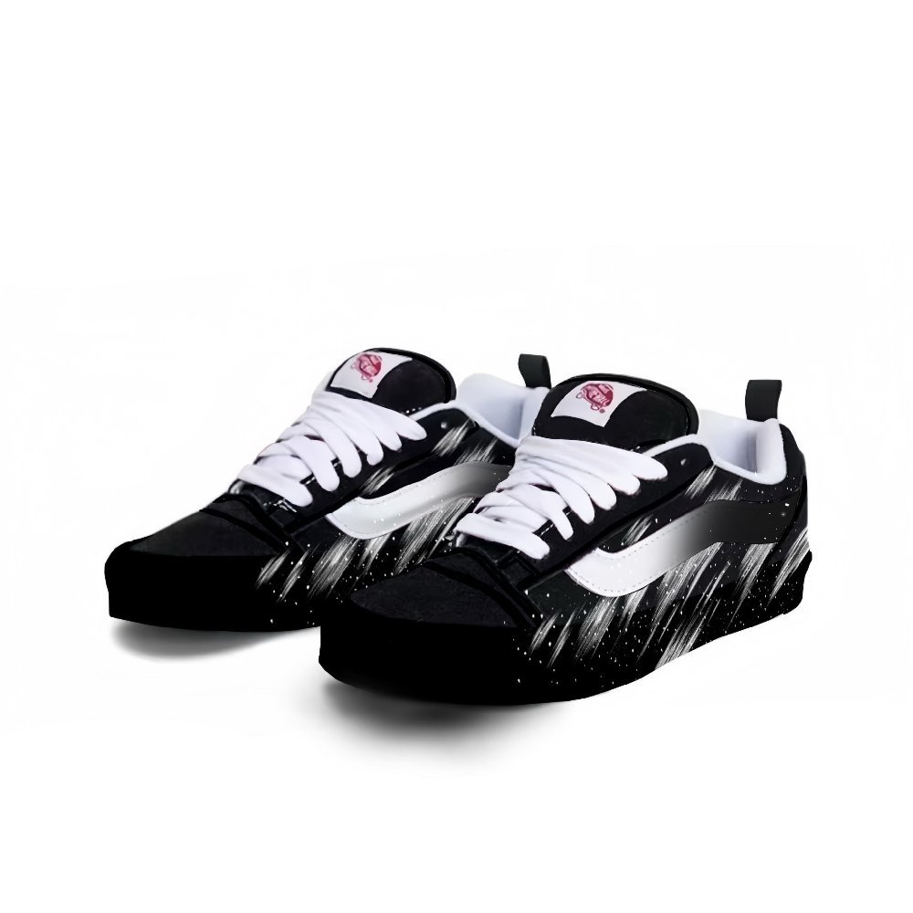 Vans Knu Skool Abrasion Resistant Slip Resistant Low Top Skateboard Shoes Unisex Black White