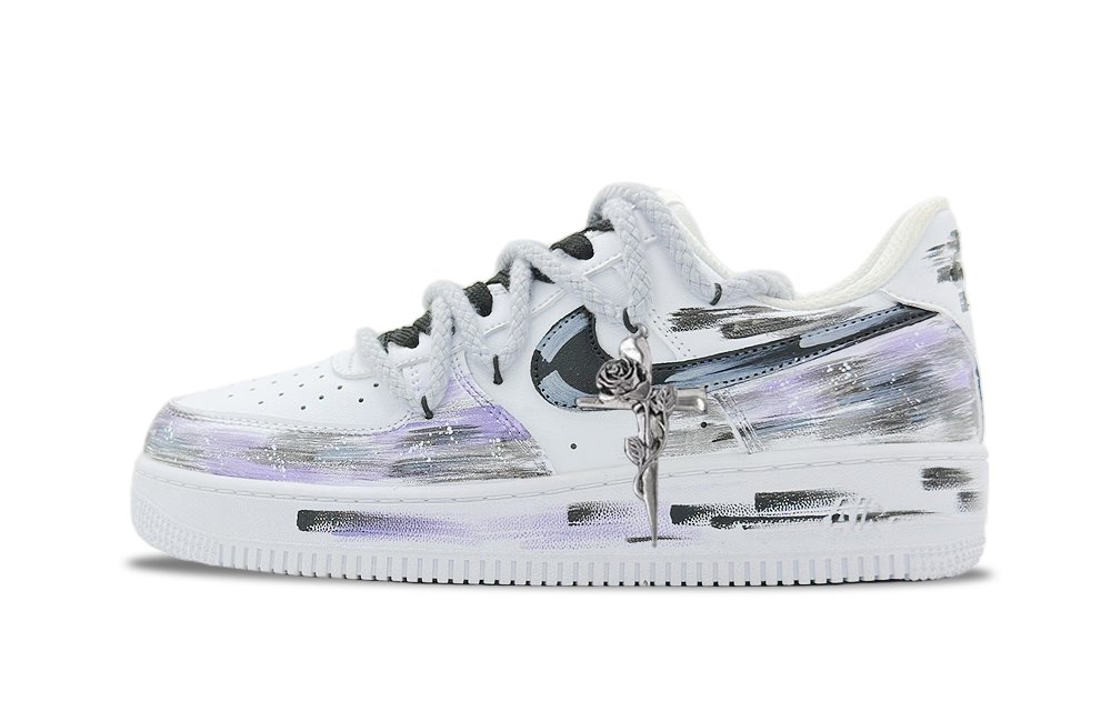 Nike Air Force 1 Divine Dust Abrasion Resistant Low Top Skateboard Shoes Unisex Purple
