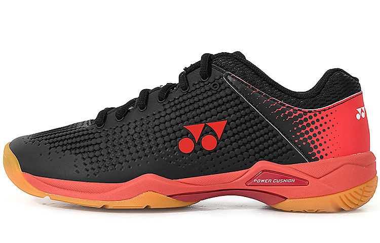 YONEX Power Cushion Low-Top Badminton Shoes Unisex Black Red