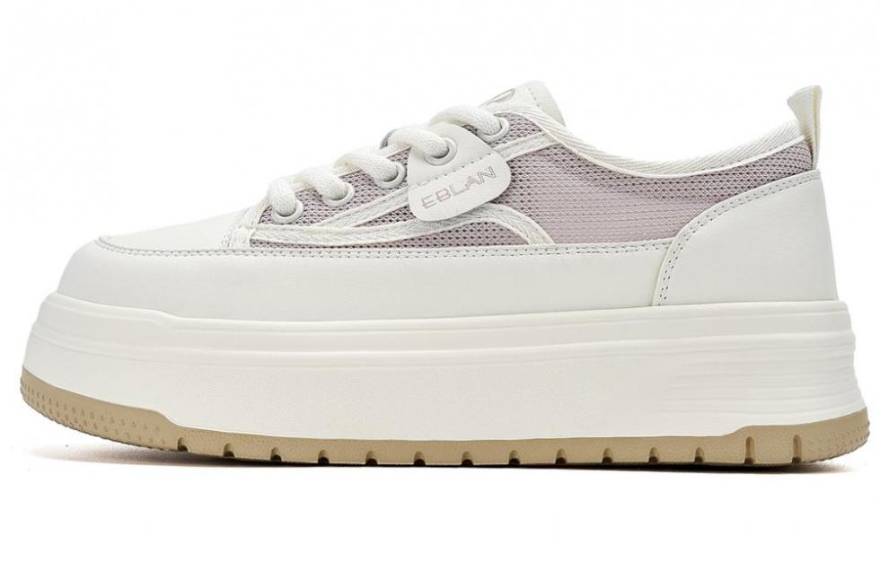 EBLAN Low-Top Skateboard Shoes Women's Beige Purple
