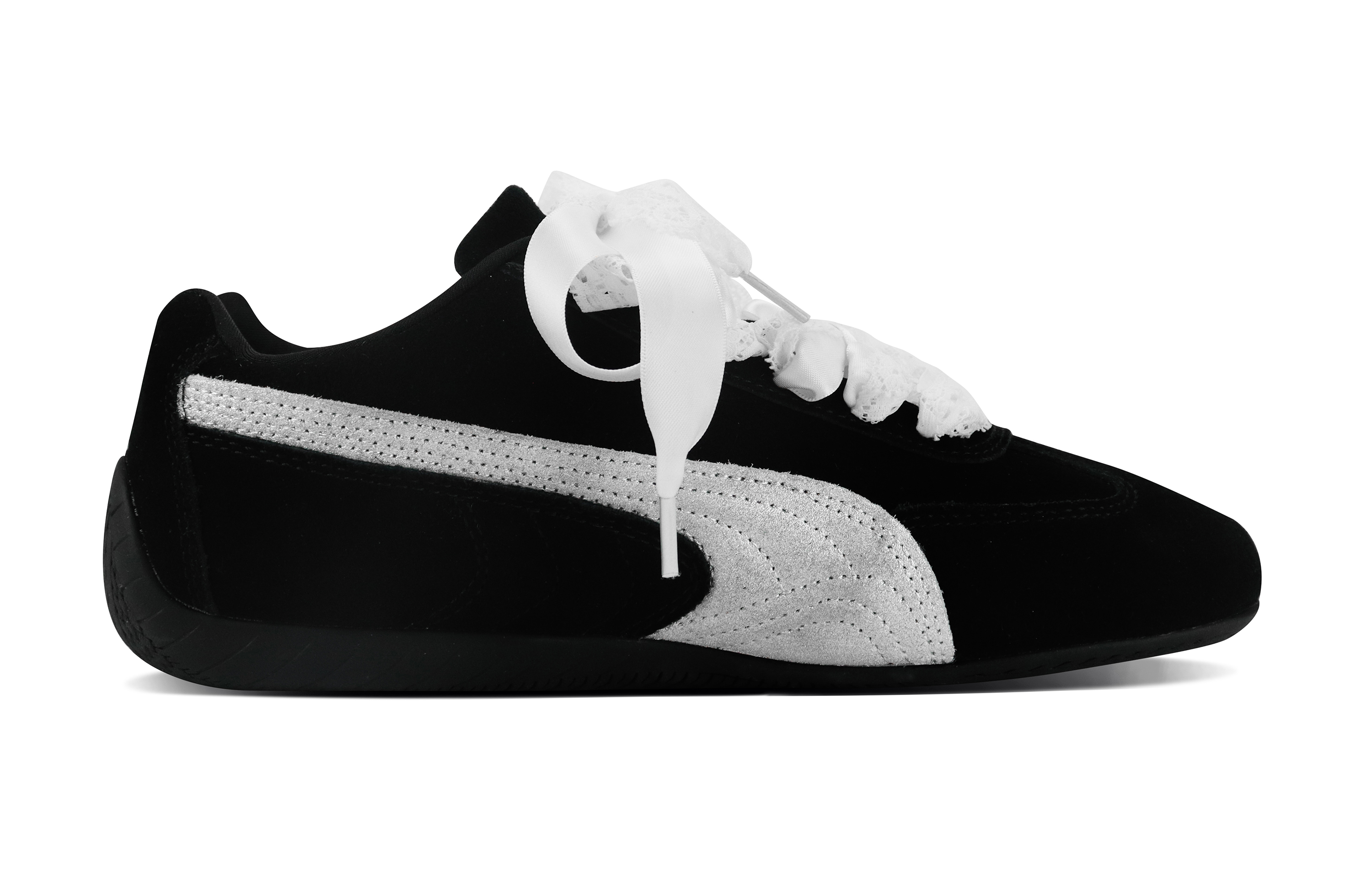 PUMA Speedcat Collection Slip Resistant, Abrasion Resistant, Lightweight Low top Casual Shoes Unisex Black Silver