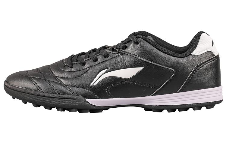 LiNing TF Rubber Broken Studs Artificial Ground Abrasion Resistant Breathable Soccer Shoes Black