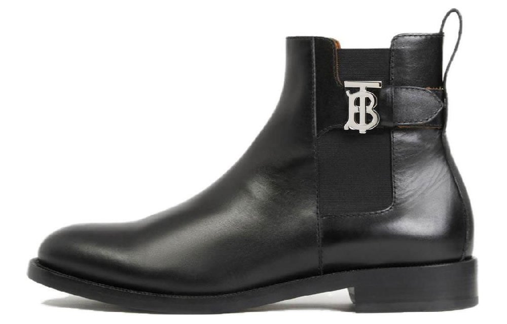 Burberry Monogram Short Chelsea Boots Men's Black