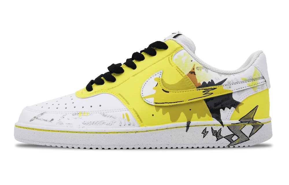 Nike Court Vision 1 Skateboard Shoes Men Low-Top White Yellow/Black