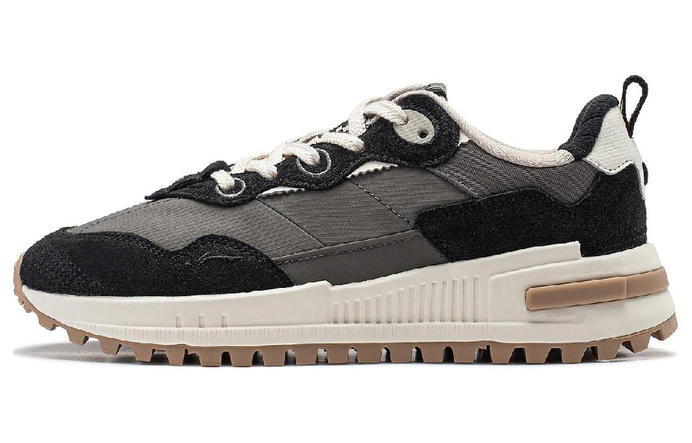 LiNing Wind Rider 2.0 Anti-Slip Wear-Resistant Low-Top Casual Shoes Women's Gray Black