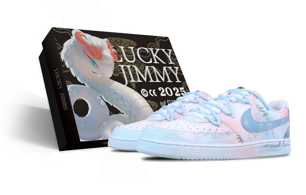 Nike Court Vision 1 Anti-Slip And Wear-Resistant Balance Low-Top Skateboard Shoes Unisex Pink Blue White