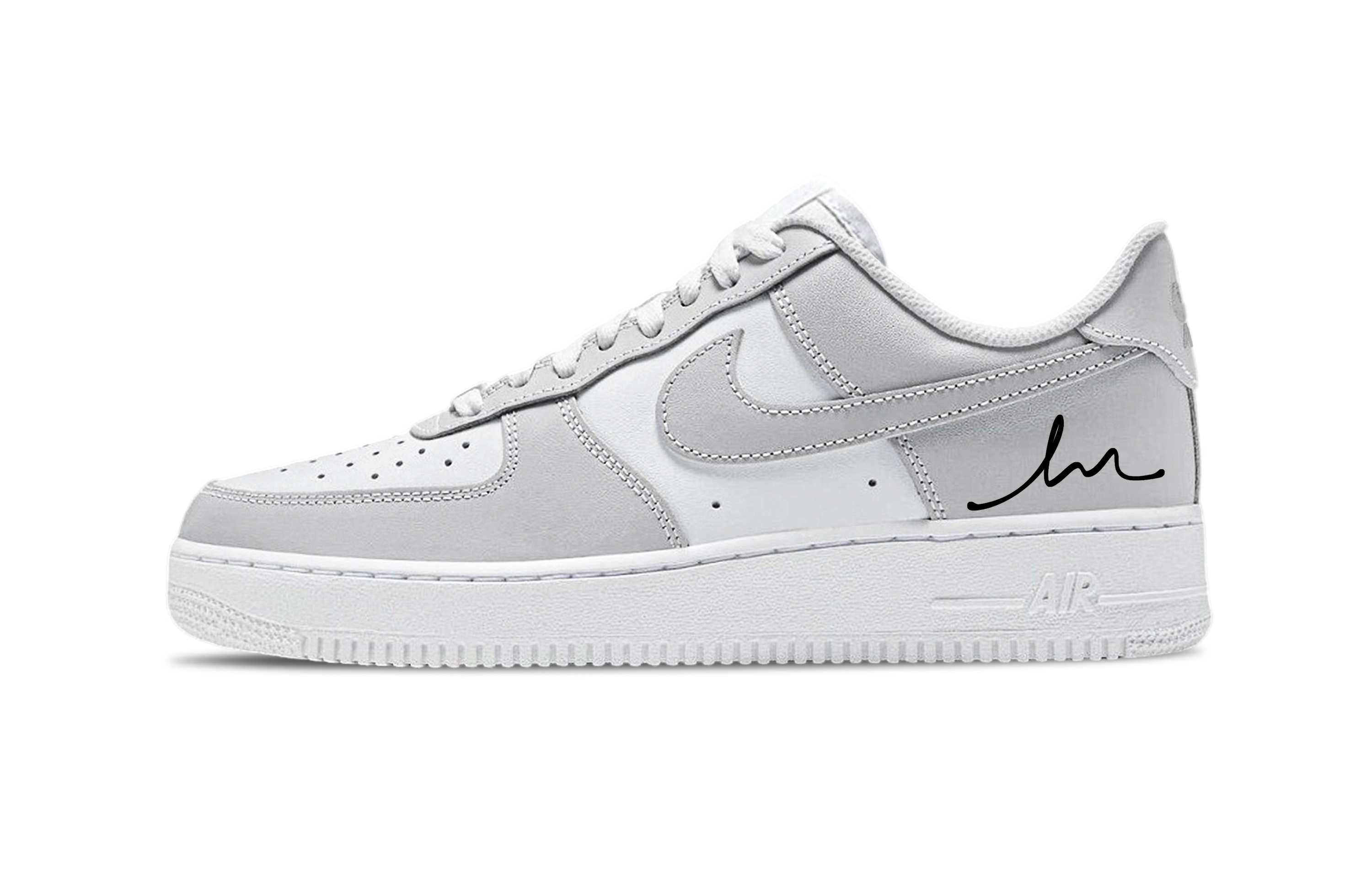 Nike Air Force 1 Abrasion Resistant Low top Skateboard Shoes Unisex White Silver