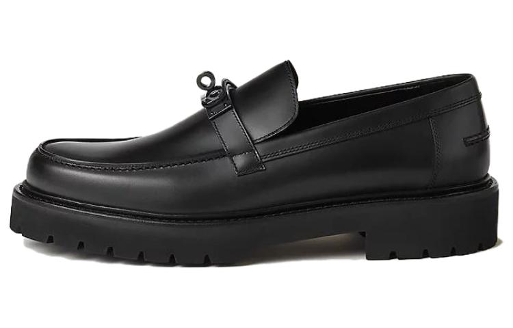 HERMES Icone Loafers Men's Black