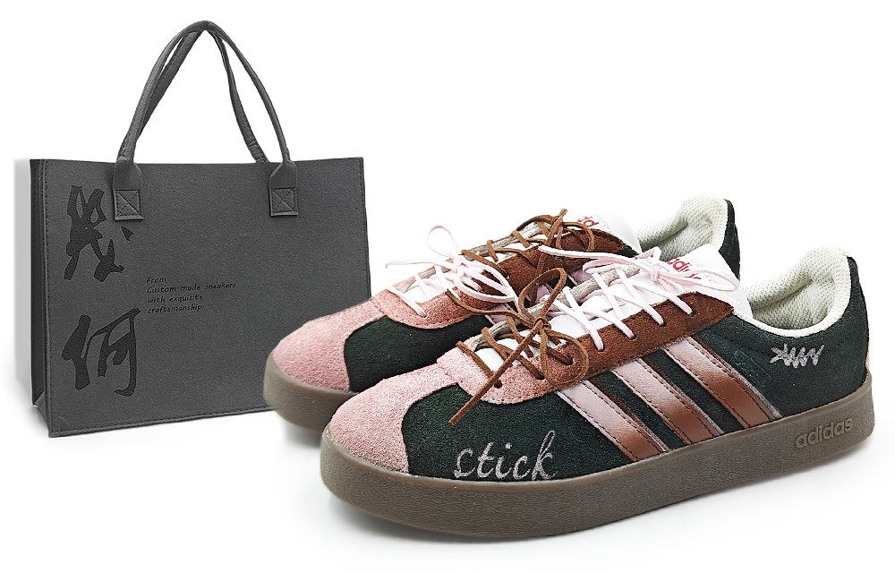 Adidas Neo VL Court 2.0 Abrasion Resistant Low Top Skateboard Shoes Unisex Black Brown